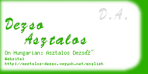 dezso asztalos business card